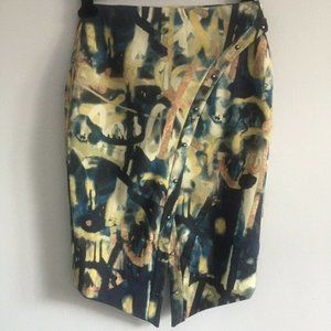 NWT RACHEL Rachel Roy Printed Hardware-Detail Envelope Skirt size 4